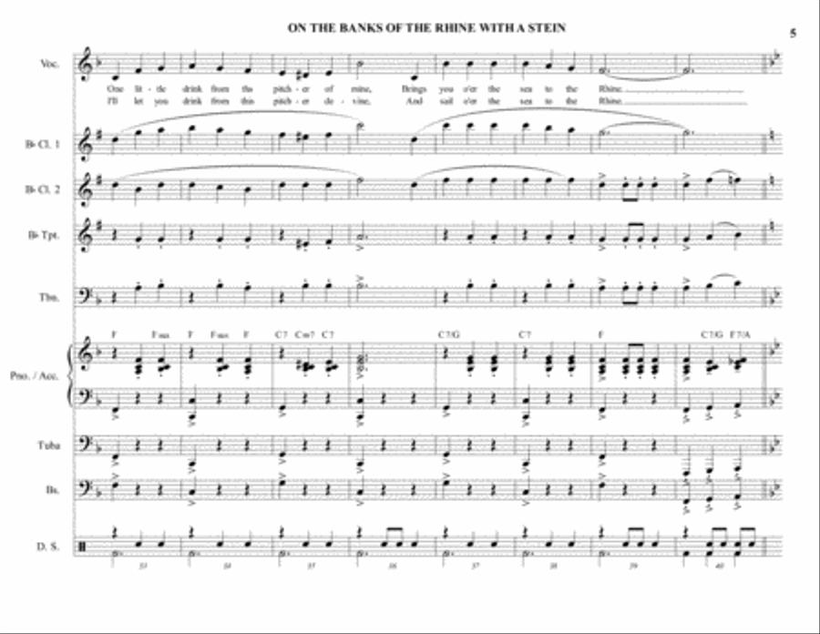 ON THE BANKS OF THE RHINE WITH A STEIN - GERMAN BAND - OKTOBERFEST Large Ensemble scores gallery preview page 5