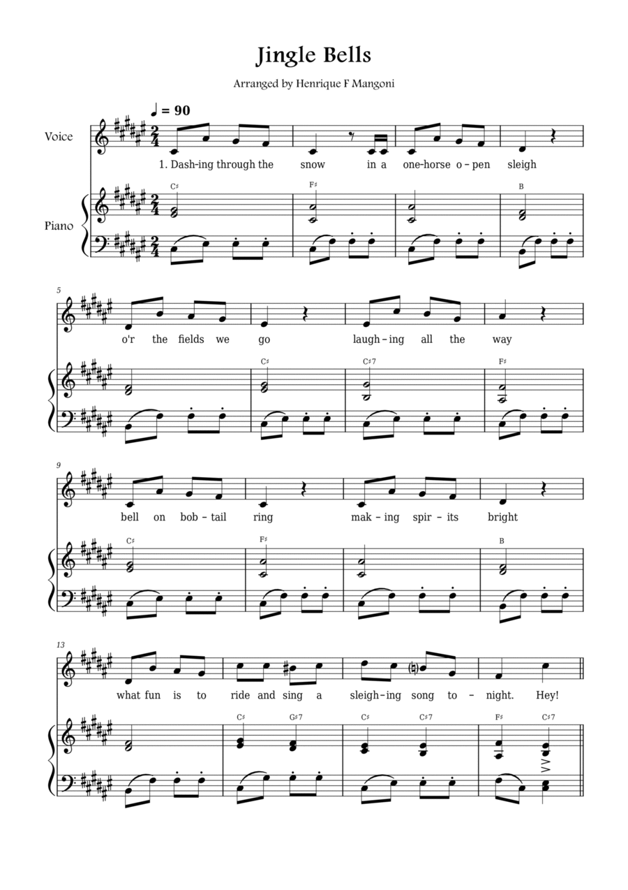 Jingle Bells Voice scores gallery preview page 1