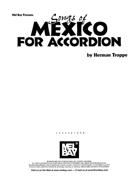 Songs of Mexico for Accordion