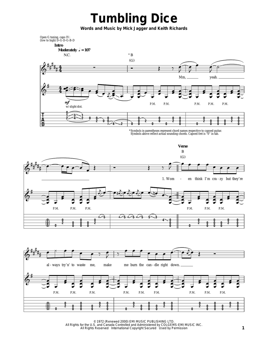 Tumbling Dice Tumbling Dice Acoustic Guitar scores gallery preview page 1
