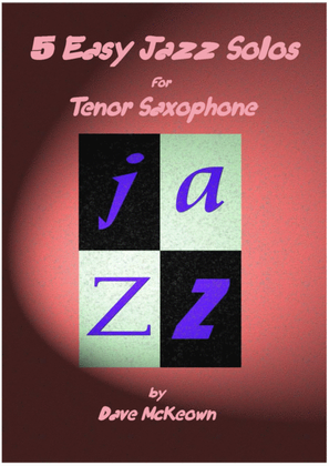 Book cover for 5 Easy Jazz Solos for Tenor or Soprano Saxophone and Piano