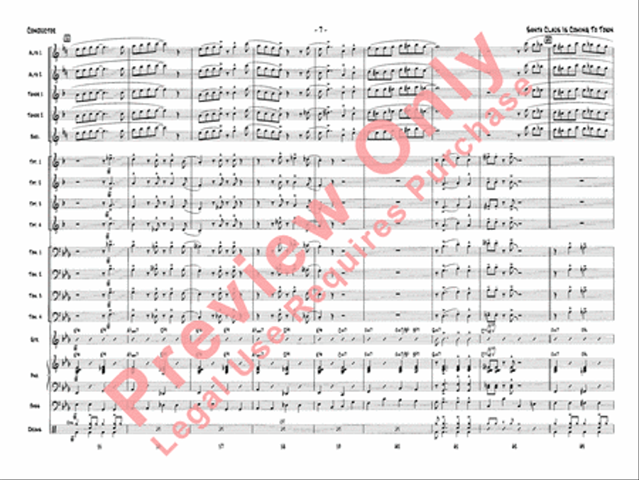 Santa Claus Is Coming to Town Jazz Ensemble scores gallery preview page 10