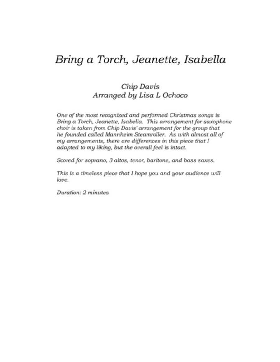 Bring A Torch, Jeanette Isabella image number null