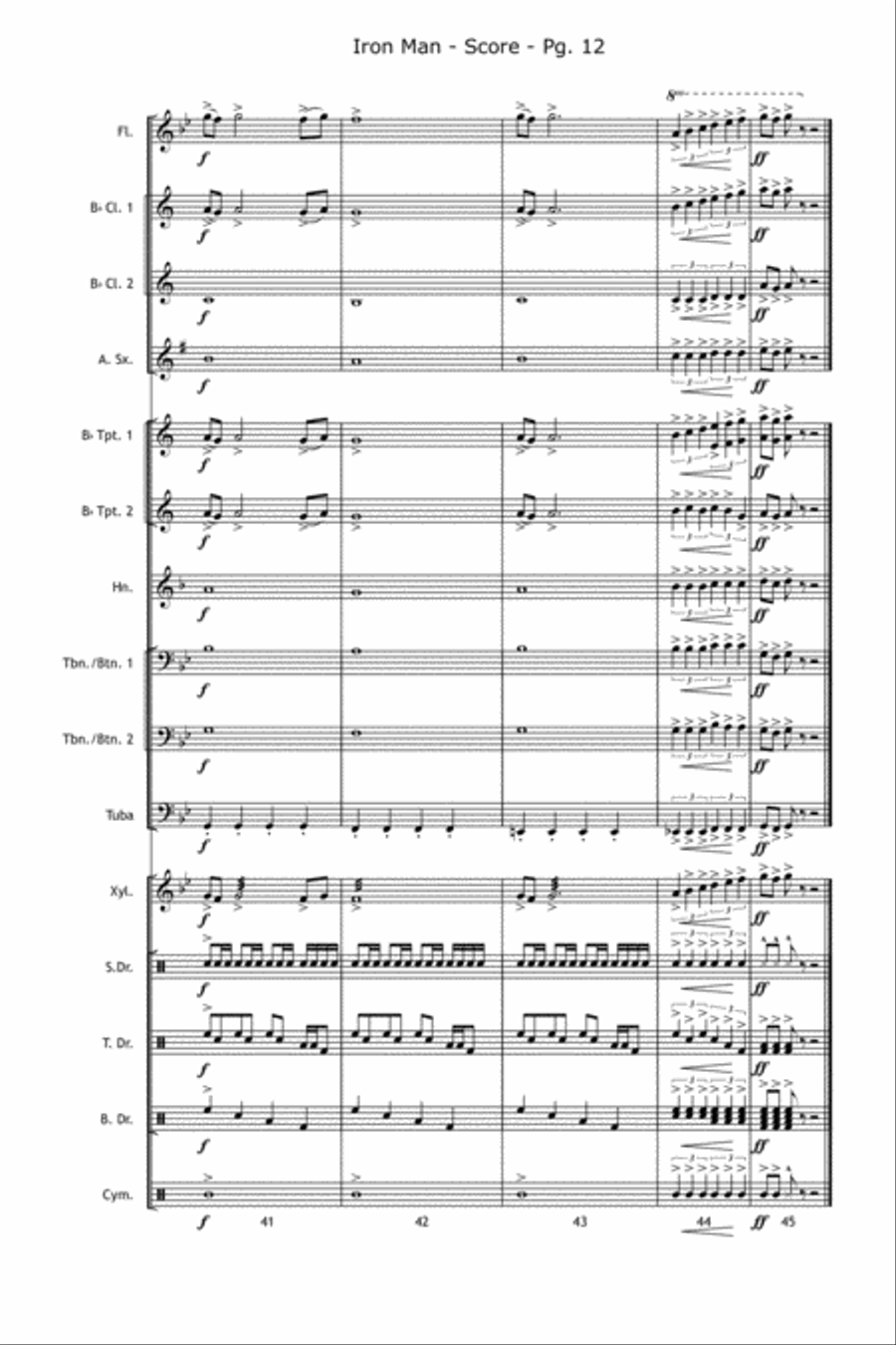 Iron Man Marching Band scores gallery preview page 13