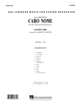 Book cover for Caro Nome (from "Rigoletto") - Full Score