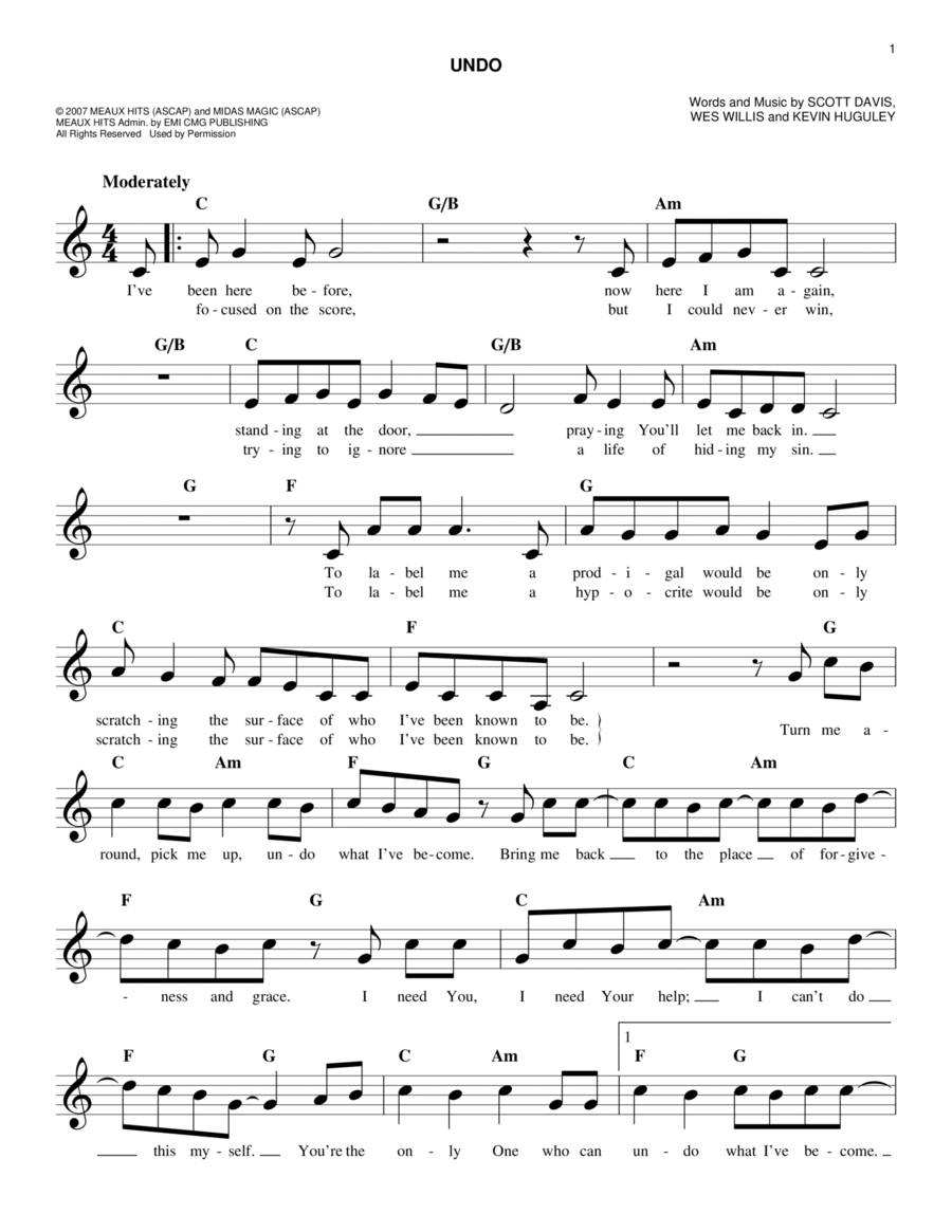 Undo Piano scores gallery preview page 1