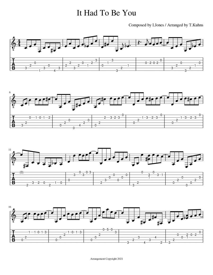 It Had To Be You Electric Guitar scores gallery preview page 1