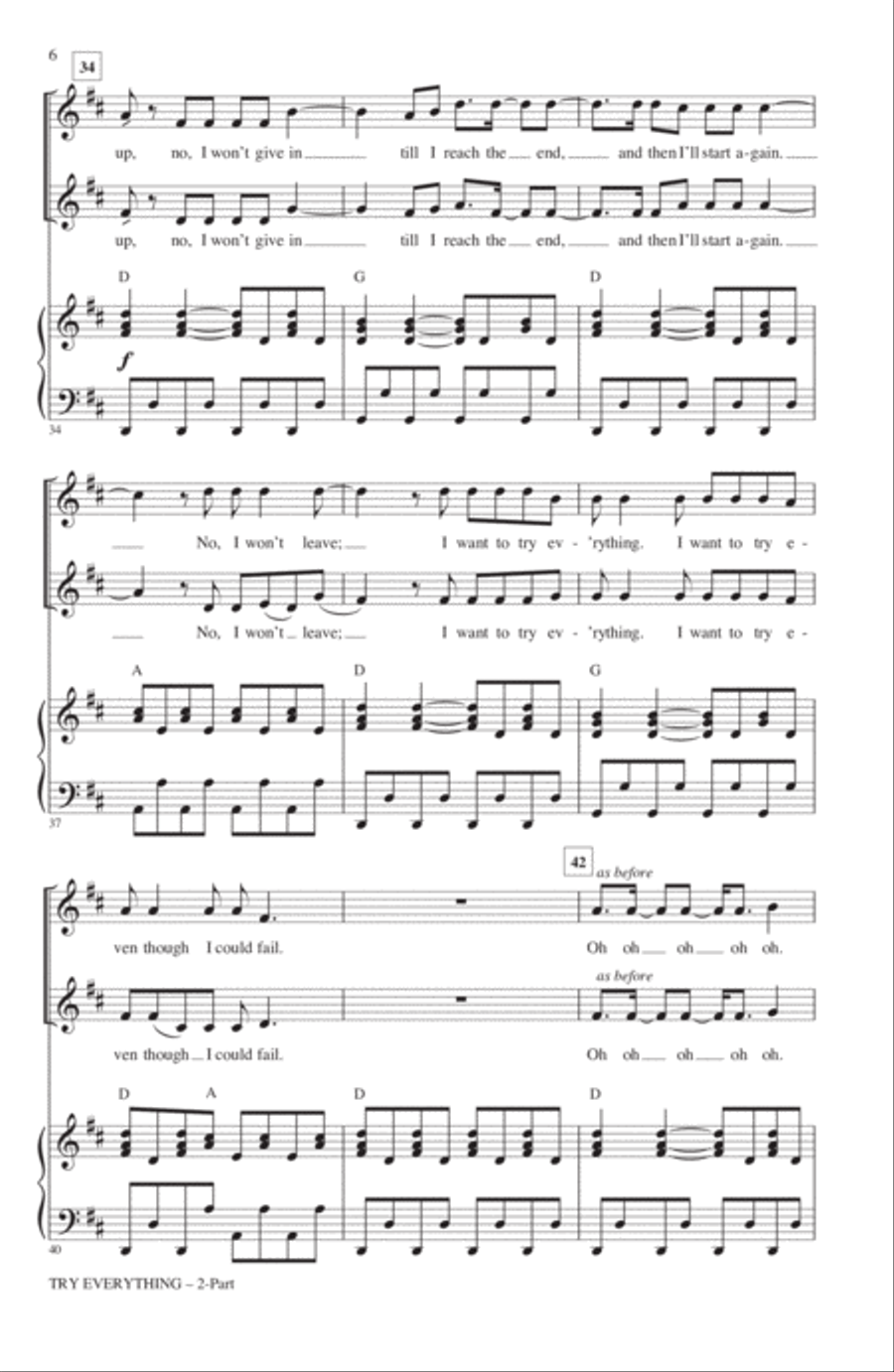 Try Everything (from Zootopia) (arr. Alan Billingsley) 2-Part scores gallery preview page 5
