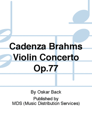 Book cover for Cadenza Brahms Violin Concerto Op.77