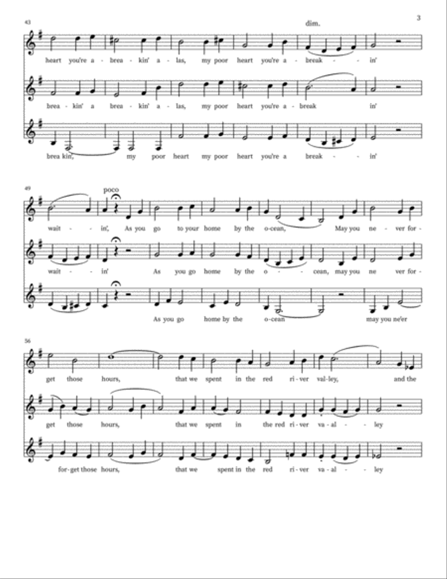 Red River Valley (Three Voices), op. 34, #2 SA scores gallery preview page 3