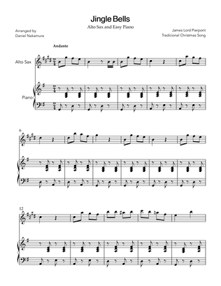 Jingle Bells (for Alto Sax and Easy Piano)