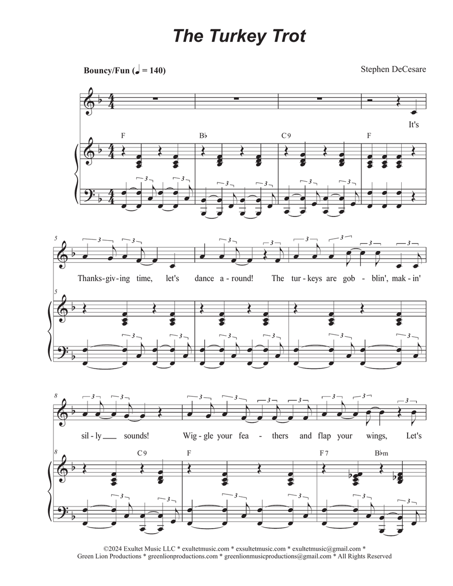 Book cover for The Turkey Trot (Unison choir)