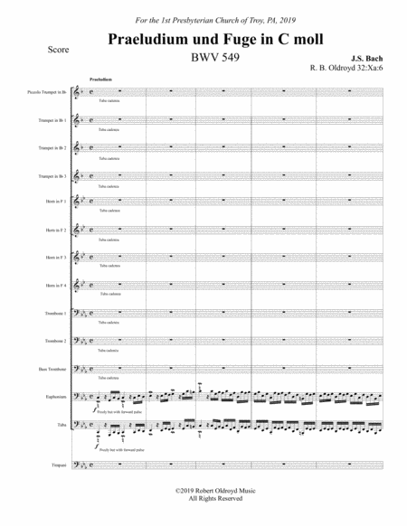Prelude and Fugue in C minor (549) for Brass Choir image number null