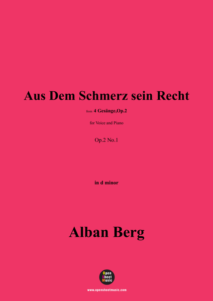 Alban Berg-Aus Dem Schmerz sein Recht(1910),in d minor,Op.2 No.1 image number null
