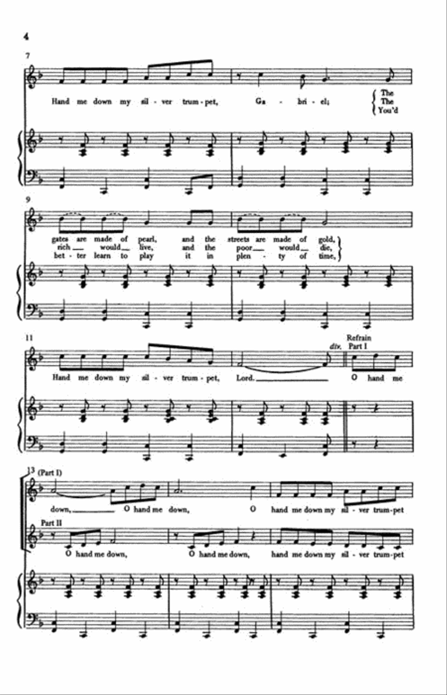 Hand Me Down My Silver Trumpet Choir scores gallery preview page 3