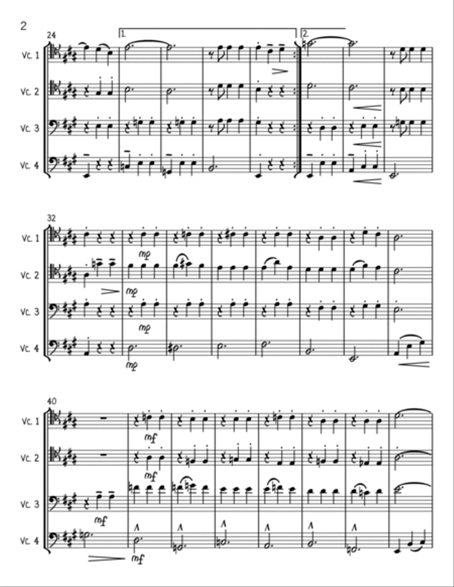 The Most Wonderful Time Of The Year Cello scores gallery preview page 2