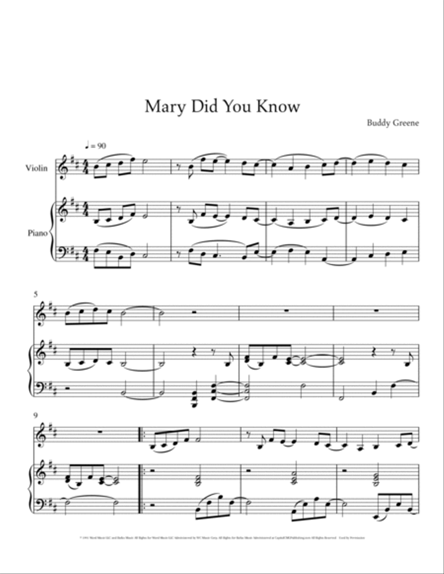 Mary, Did You Know? Small Ensemble scores gallery preview page 2