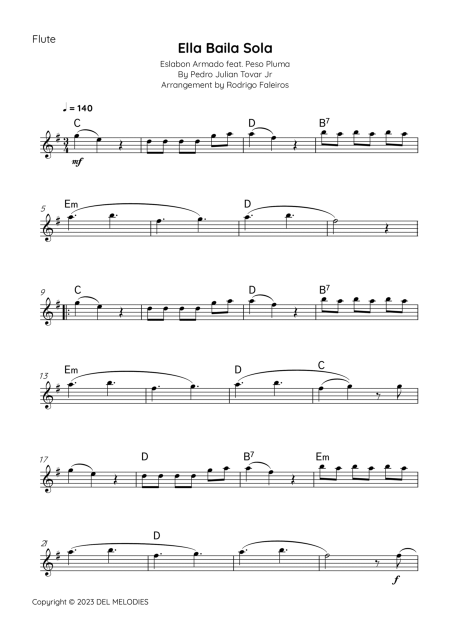 Ella Baila Sola Flute Solo scores gallery preview page 1