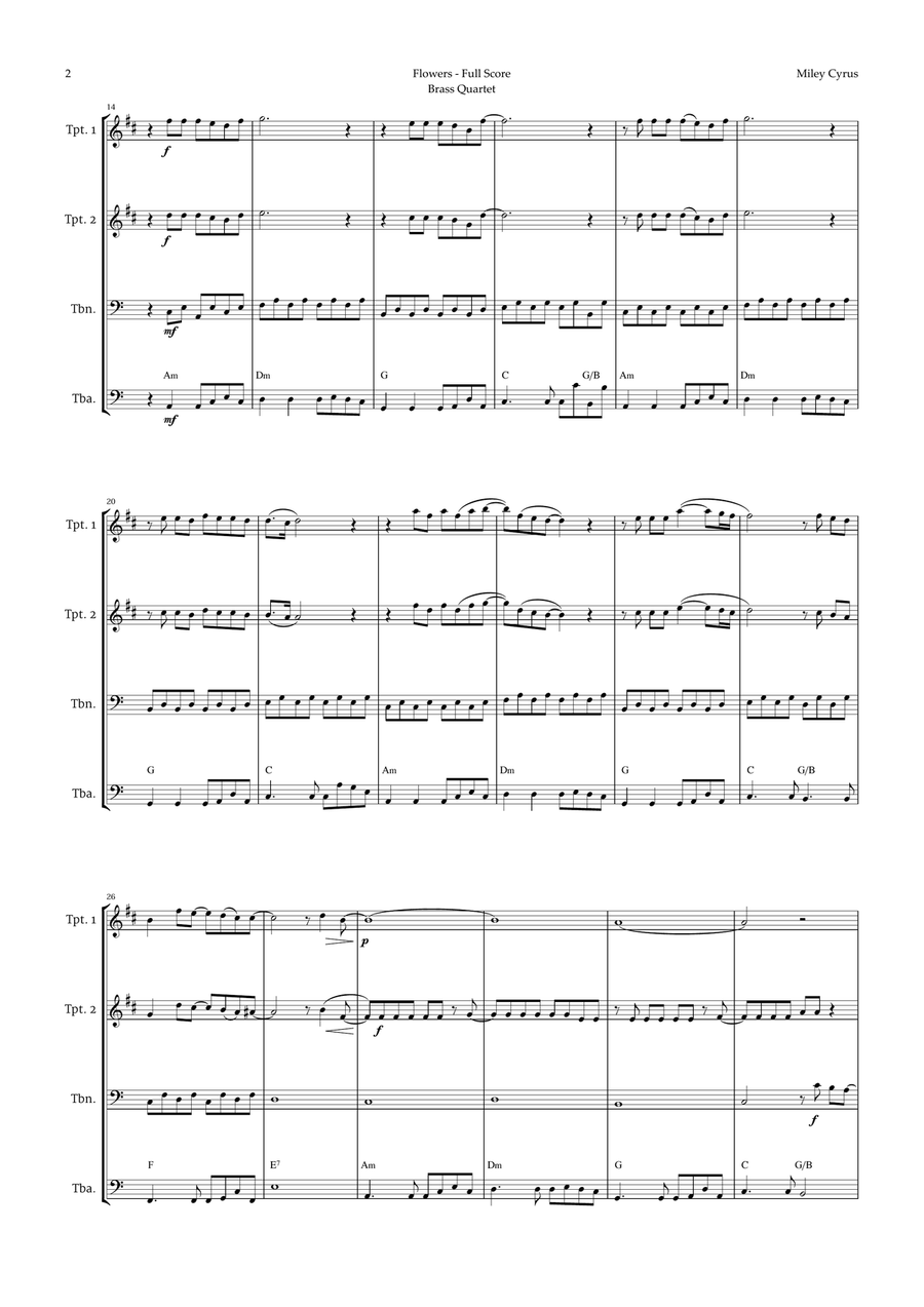 Flowers Brass Quartet scores gallery preview page 2
