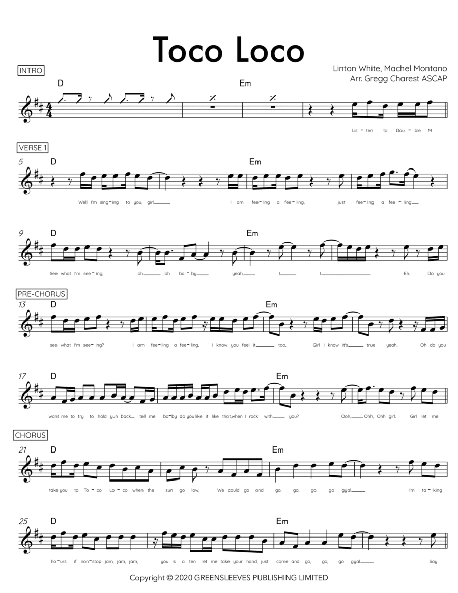 Toco Loco Piano scores gallery preview page 1