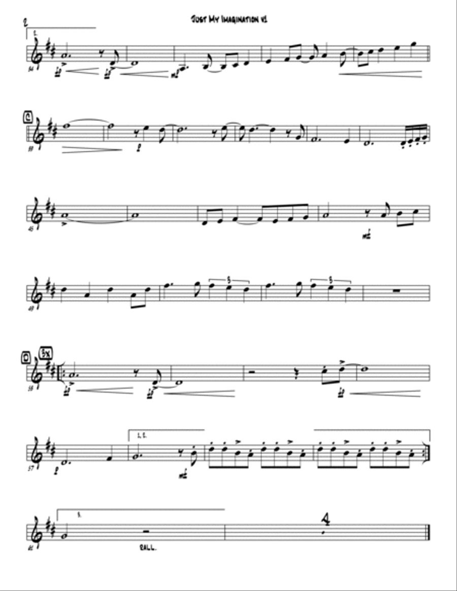 Just My Imagination (running Away With Me) Jazz Ensemble scores gallery preview page 6