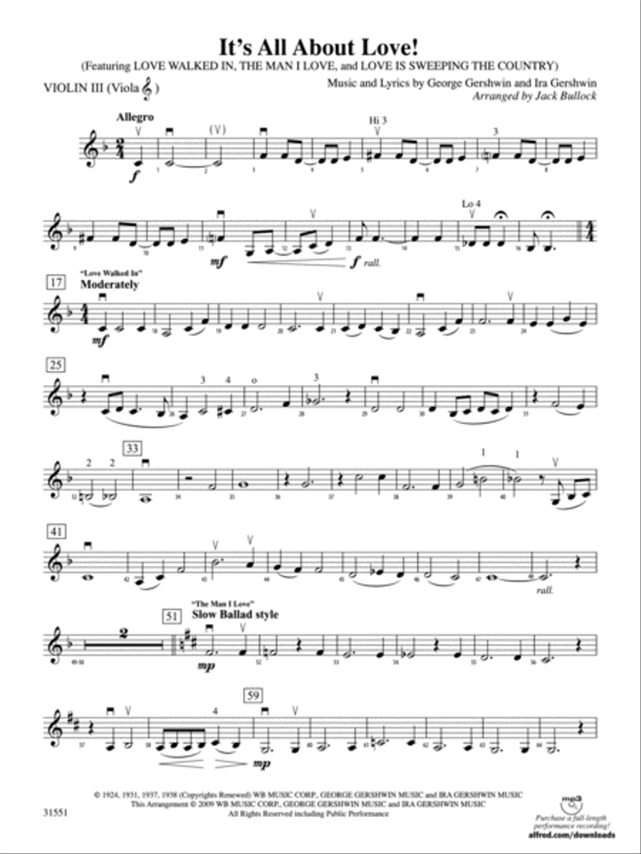 It's All About Love!: 3rd Violin (Viola [TC]) Full Orchestra scores gallery preview page 1