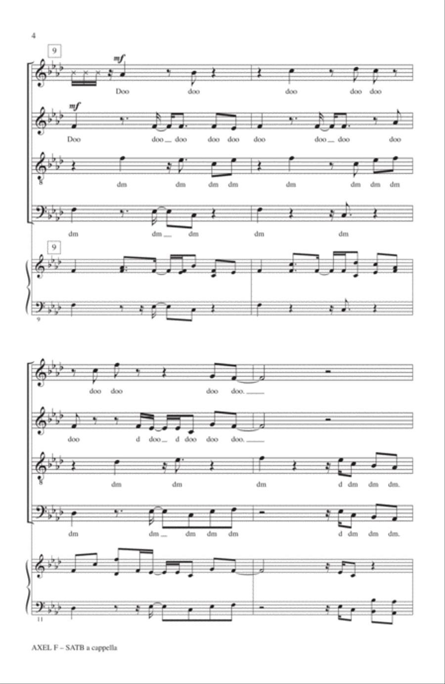 Axel F (from Beverly Hills Cop) (arr. Deke Sharon) 4-Part scores gallery preview page 3