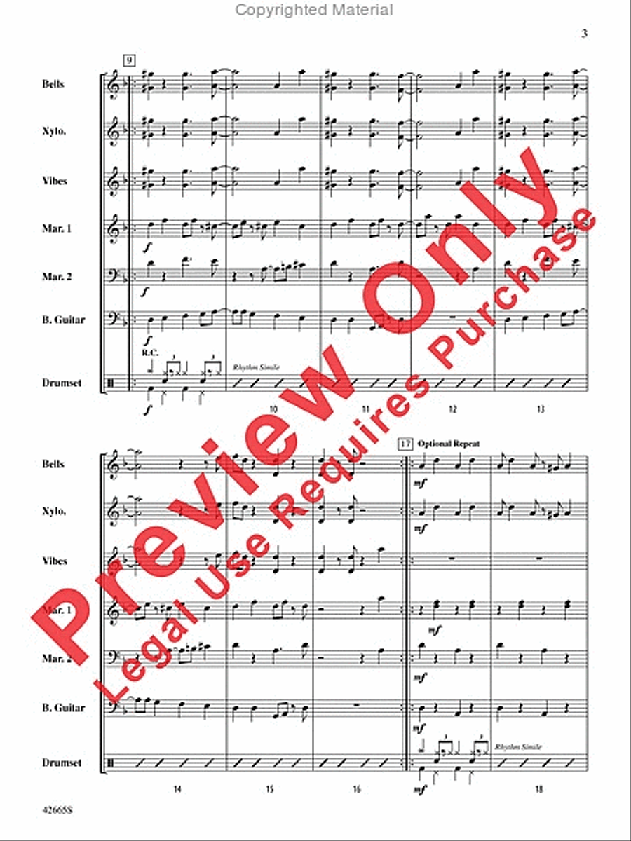 Cantina Band (from Star Wars) Percussion Ensemble scores gallery preview page 4