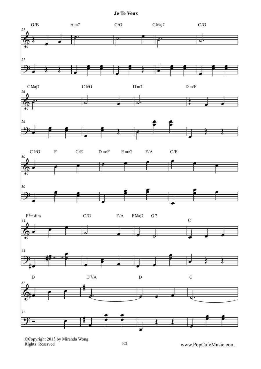 Je Te Veux - Romantic Piano Music Solo Piano Solo scores gallery preview page 2