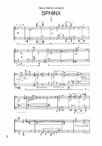 SPHINX (1978) -Zwei Stücke für Klavier-
