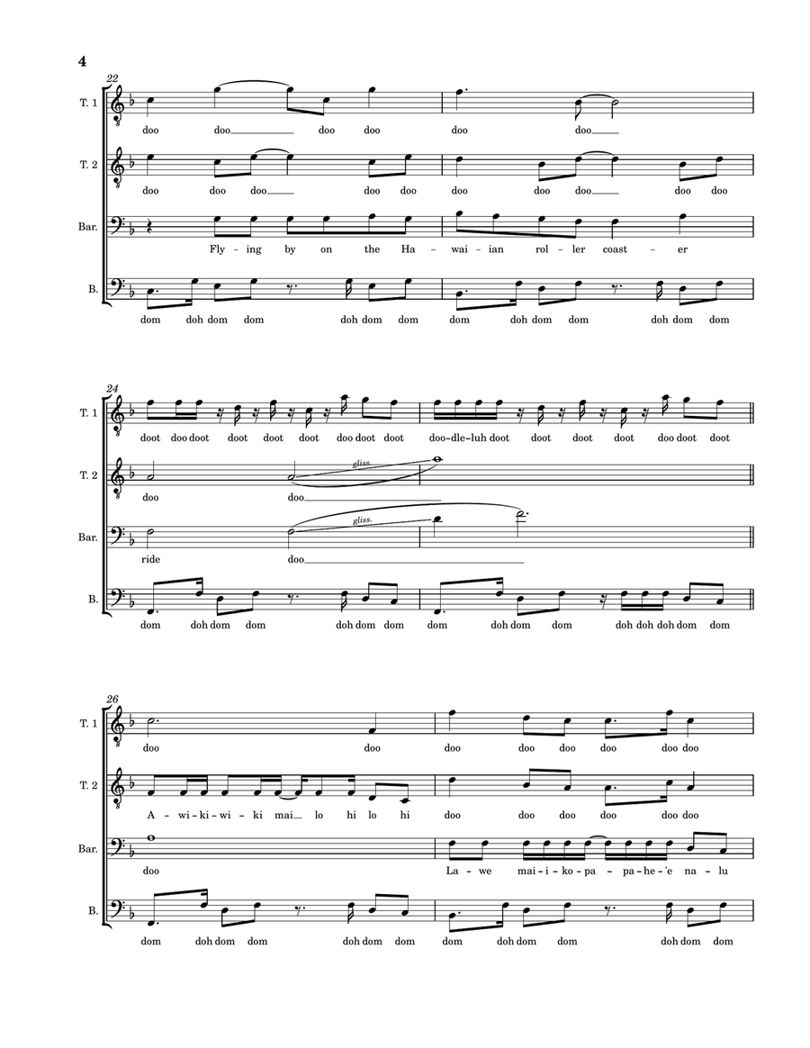 Hawaiian Roller Coaster Ride TTBB scores gallery preview page 4