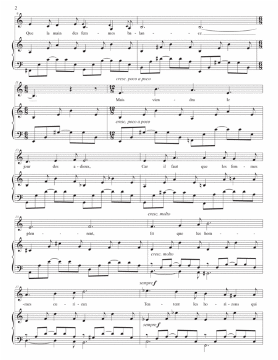 FAURÉ: Les berceaux, Op. 23 no. 1 (transposed to A minor) Voice scores gallery preview page 3
