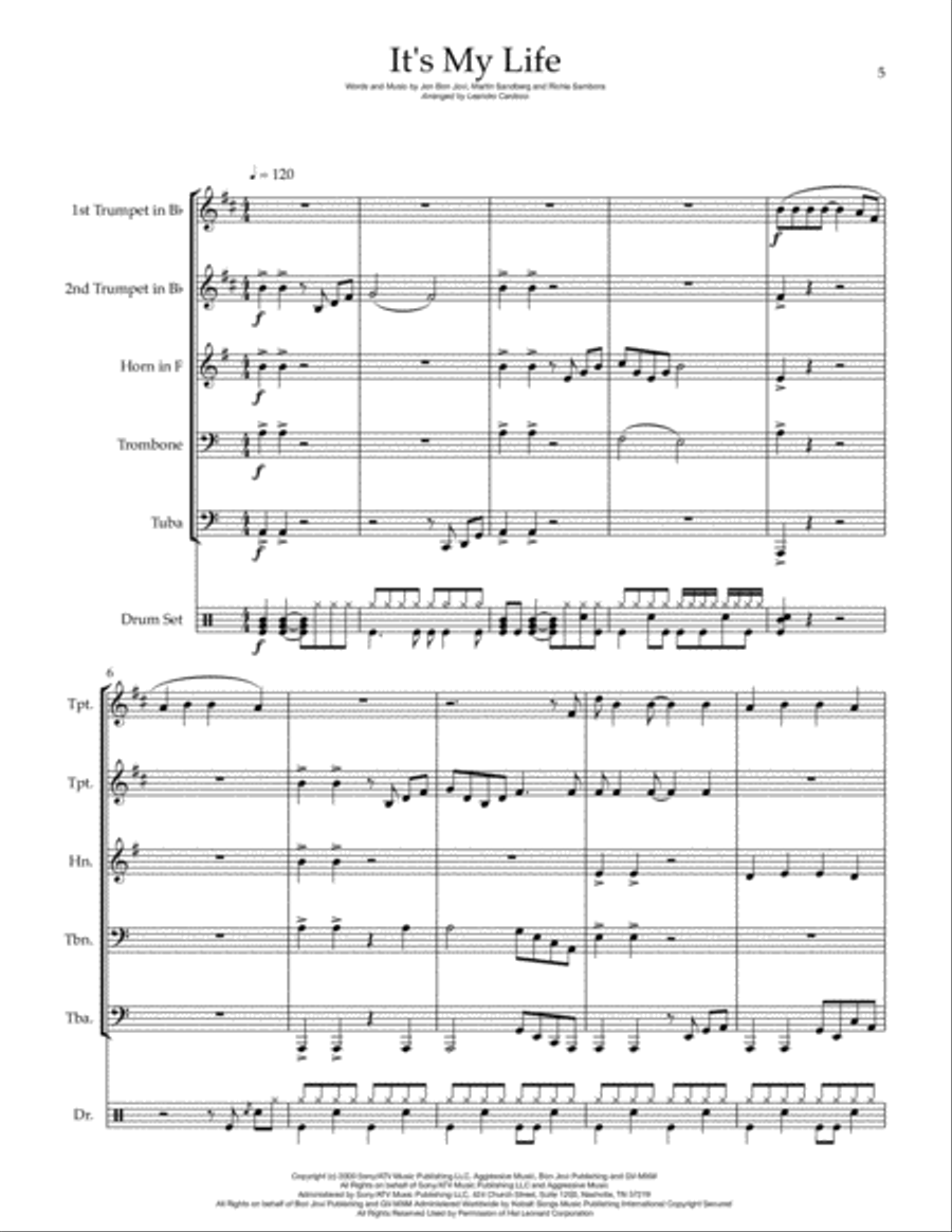 It's My Life Small Ensemble scores gallery preview page 4