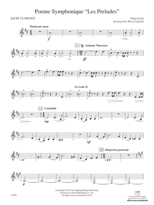 Poeme Symphonique "Les Preludes": 2nd B-flat Clarinet