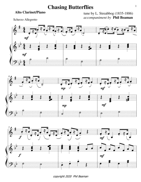 Chasing Butterflies-alto clarinet/piano image number null