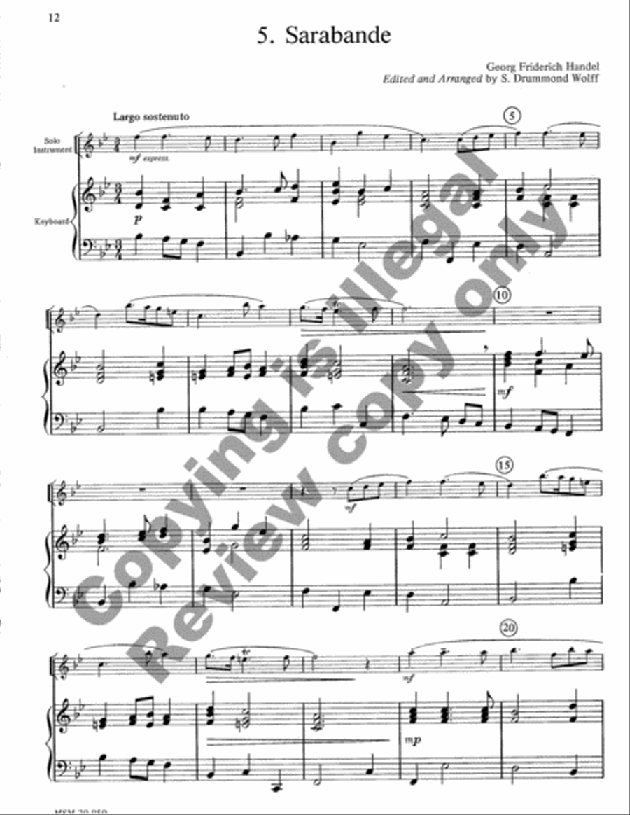 Baroque Music for Solo Instrument & Keyboard, Set, I Piano scores gallery preview page 14