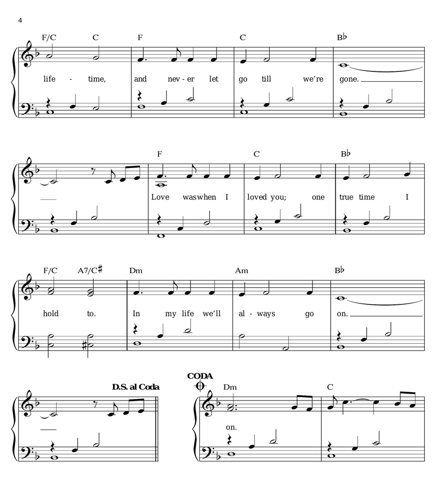 My Heart Will Go On (Love Theme from Titanic) Easy Piano scores gallery preview page 4