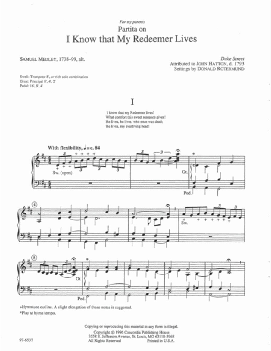 Partita on Duke Street (Rotermund) Organ scores gallery preview page 2