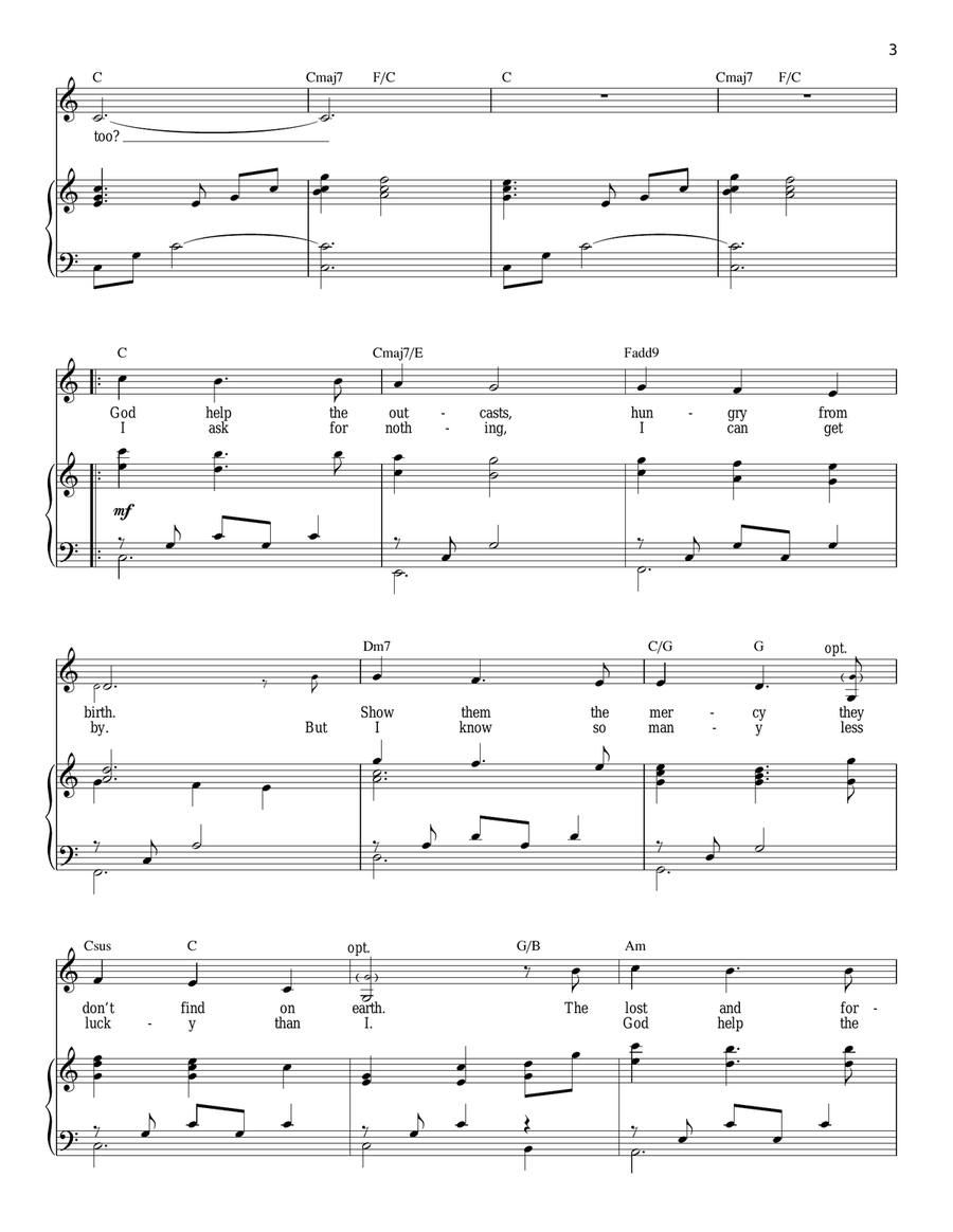 God Help The Outcasts (from The Hunchback Of Notre Dame) Piano, Vocal scores gallery preview page 3