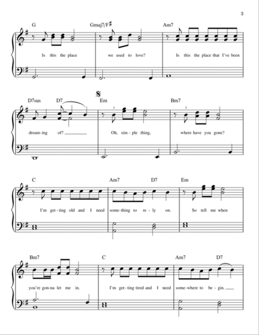 Somewhere only hot sale we know piano