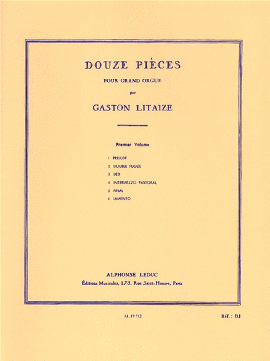 Douze Pieces pour Grand Orgue Organ scores gallery preview page 1