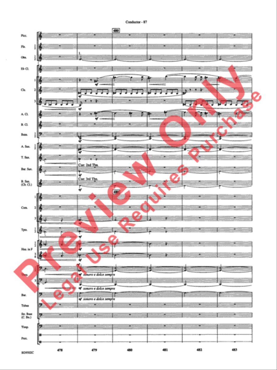 Symphony No. 3 for Band Concert Band scores gallery preview page 90