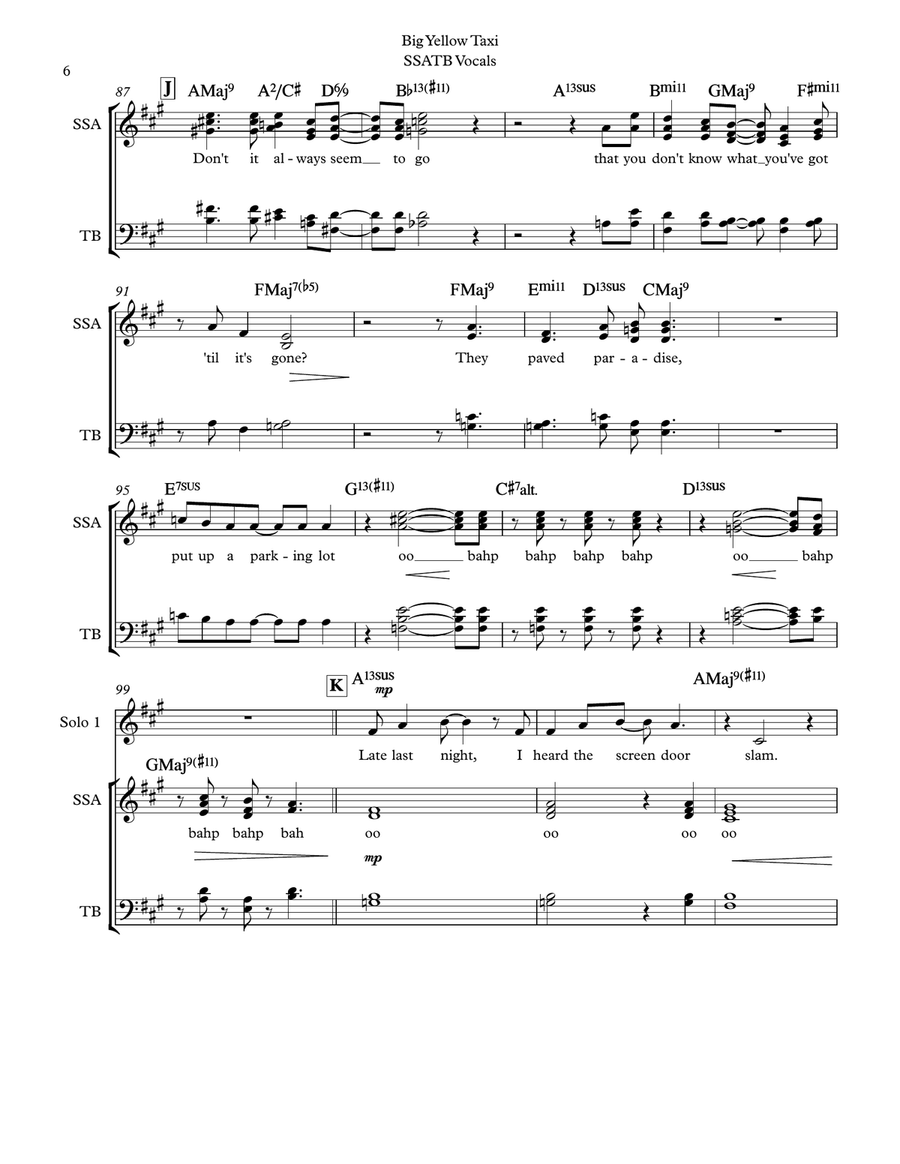 Big Yellow Taxi Divisi scores gallery preview page 6