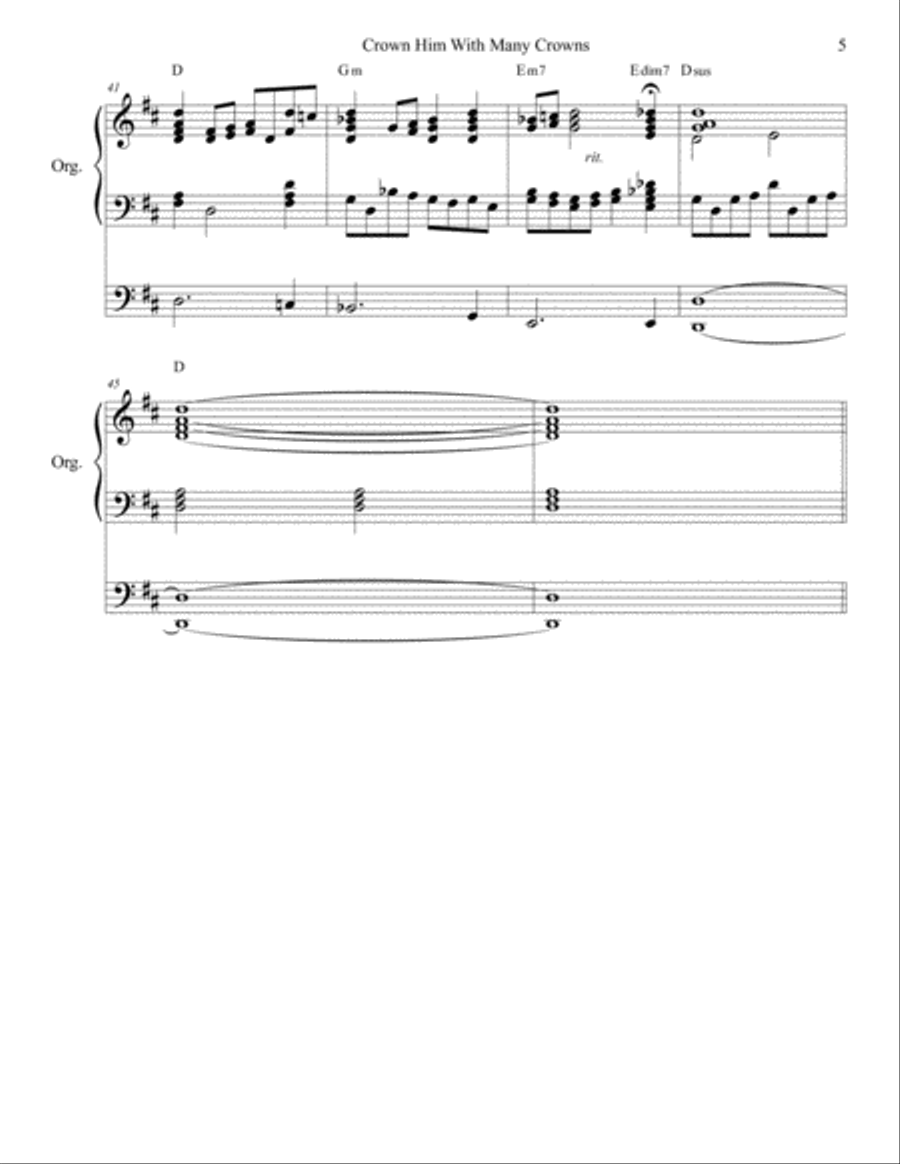Five Hymn Accompaniments for Organ Organ Solo scores gallery preview page 5
