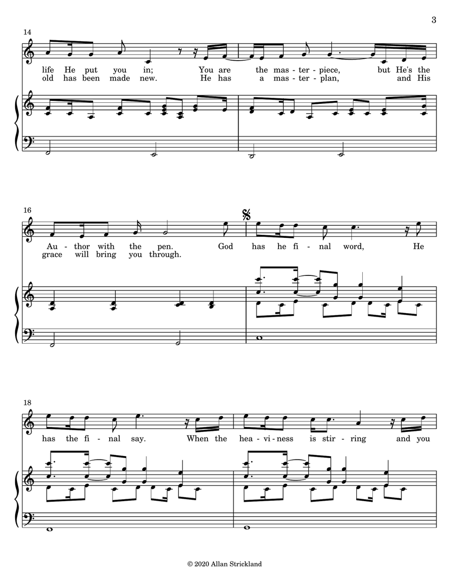 He Has the Final Say Piano, Vocal scores gallery preview page 3