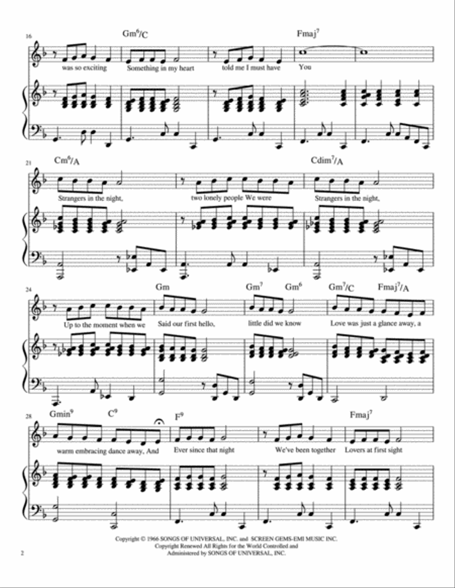 Strangers In The Night Voice scores gallery preview page 2