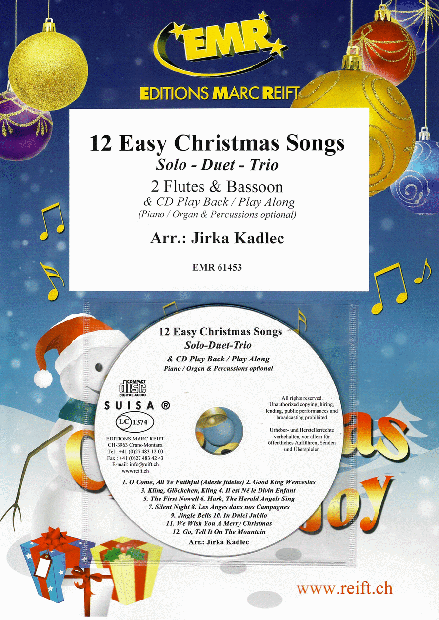 12 Easy Christmas Songs Woodwind Duet scores gallery preview page 1