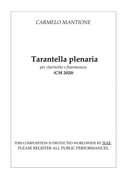 Tarantella plenaria (CM 2020) score and parts image number null
