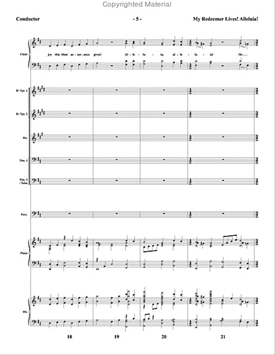 My Redeemer Lives! Alleluia! - Brass and Percussion Score and Parts Choir scores gallery preview page 6