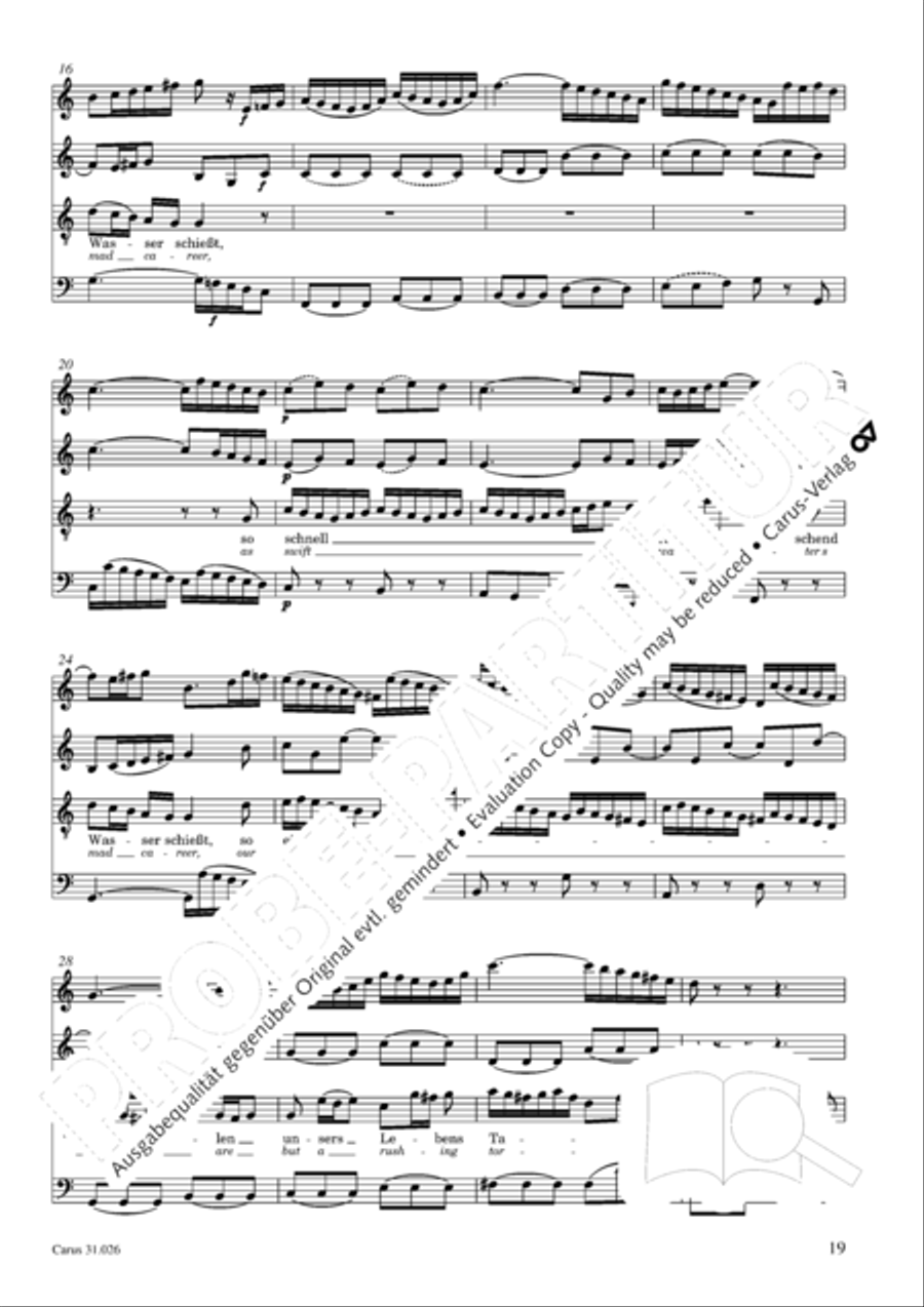 Ah, how fleeting, ah, how futile (Ach wie fluchtig, ach wie nichtig) 4-Part scores gallery preview page 20